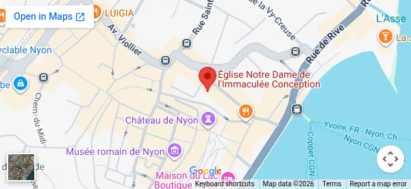 Mapa – kostol Notre-Dame de l’Immaculée Conception v Nyone